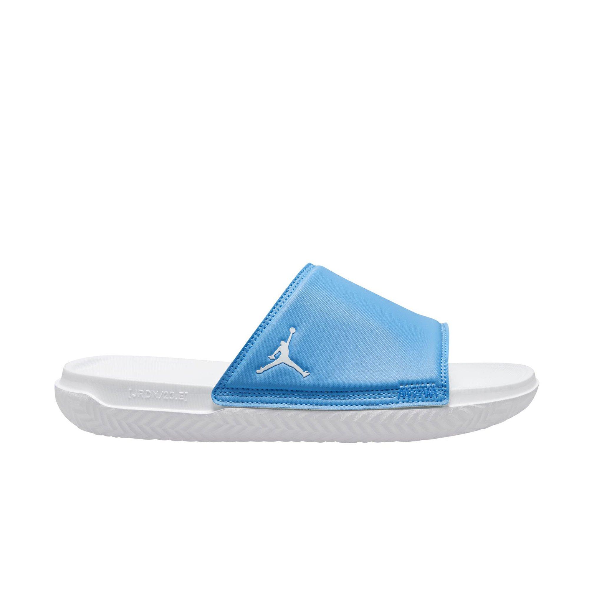 Jordan slides store blue and white